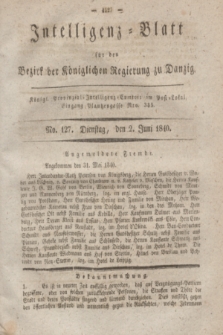 Intelligenz-Blatt für den Bezirk der Königlichen Regierung zu Danzig. 1840, No. 127 (2 Juni)