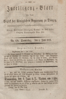 Intelligenz-Blatt für den Bezirk der Königlichen Regierung zu Danzig. 1840, No. 129 (4 Juni)