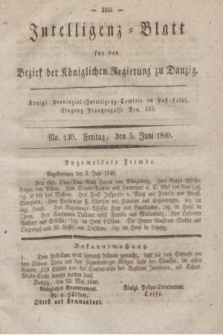 Intelligenz-Blatt für den Bezirk der Königlichen Regierung zu Danzig. 1840, No. 130 (5 Juni)