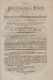 Intelligenz-Blatt für den Bezirk der Königlichen Regierung zu Danzig. 1840, No. 139 (11 Juni)