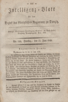 Intelligenz-Blatt für den Bezirk der Königlichen Regierung zu Danzig. 1840, No. 144 (23 Juni)