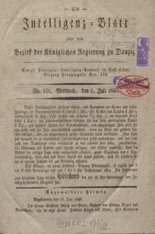 Intelligenz-Blatt für den Bezirk der Königlichen Regierung zu Danzig. 1840, No. 151 (1 Juli)