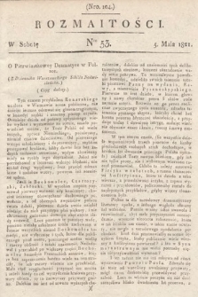 Rozmaitości : oddział literacki Gazety Lwowskiej. 1821, nr 53