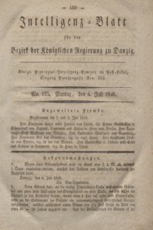 Intelligenz-Blatt für den Bezirk der Königlichen Regierung zu Danzig. 1840, No. 155 (6 Juli)