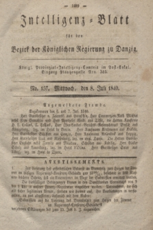 Intelligenz-Blatt für den Bezirk der Königlichen Regierung zu Danzig. 1840, No. 157 (8 Juli)