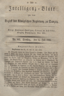 Intelligenz-Blatt für den Bezirk der Königlichen Regierung zu Danzig. 1840, No. 162 (14 Juli) + dod.