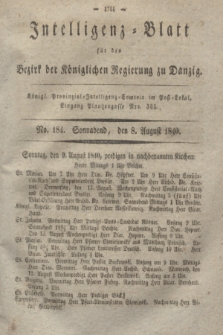 Intelligenz-Blatt für den Bezirk der Königlichen Regierung zu Danzig. 1840, No. 184 (8 August) + dod.