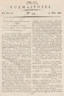 Rozmaitości : oddział literacki Gazety Lwowskiej. 1821, nr 54