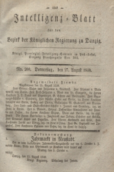 Intelligenz-Blatt für den Bezirk der Königlichen Regierung zu Danzig. 1840, No. 200 (27 August)