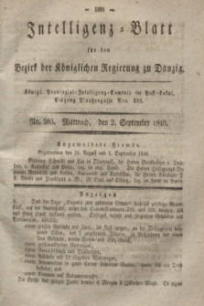 Intelligenz-Blatt für den Bezirk der Königlichen Regierung zu Danzig. 1840, No. 205 (2 September) + dod.