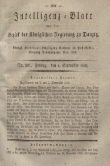 Intelligenz-Blatt für den Bezirk der Königlichen Regierung zu Danzig. 1840, No. 207 (4 September)