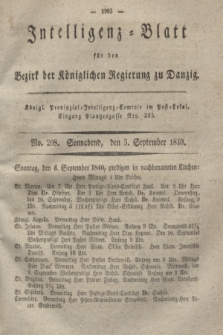 Intelligenz-Blatt für den Bezirk der Königlichen Regierung zu Danzig. 1840, No. 208 (5 September) + dod.