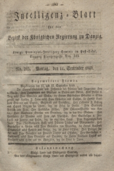 Intelligenz-Blatt für den Bezirk der Königlichen Regierung zu Danzig. 1840, No. 215 (14 September)