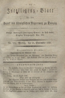 Intelligenz-Blatt für den Bezirk der Königlichen Regierung zu Danzig. 1840, No. 221 (21 September)