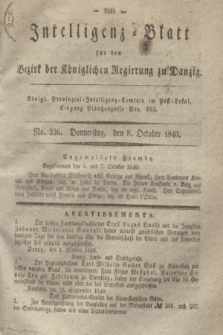 Intelligenz-Blatt für den Bezirk der Königlichen Regierung zu Danzig. 1840, No. 236 (8 October)