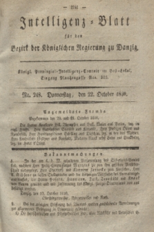Intelligenz-Blatt für den Bezirk der Königlichen Regierung zu Danzig. 1840, No. 248 (22 October)
