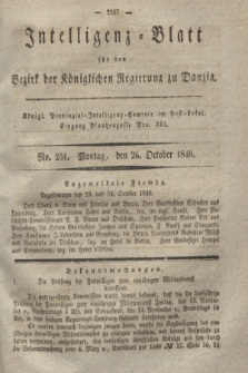 Intelligenz-Blatt für den Bezirk der Königlichen Regierung zu Danzig. 1840, No. 251 (26 October)