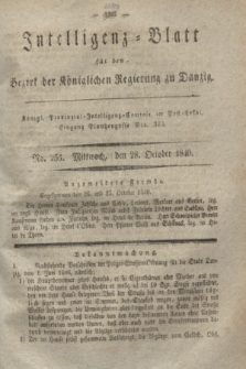 Intelligenz-Blatt für den Bezirk der Königlichen Regierung zu Danzig. 1840, No. 253 (28 October) + dod.