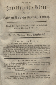 Intelligenz-Blatt für den Bezirk der Königlichen Regierung zu Danzig. 1840, No. 259 (4 November)