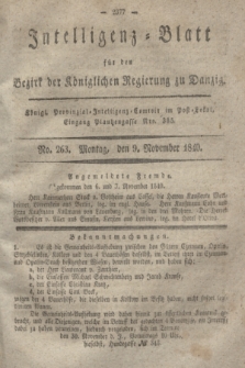 Intelligenz-Blatt für den Bezirk der Königlichen Regierung zu Danzig. 1840, No. 263 (9 November)