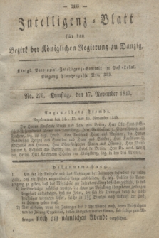 Intelligenz-Blatt für den Bezirk der Königlichen Regierung zu Danzig. 1840, No. 270 (17 November)