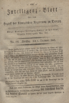 Intelligenz-Blatt für den Bezirk der Königlichen Regierung zu Danzig. 1840, No. 282 (1 Dezember) + dod. + wkładka