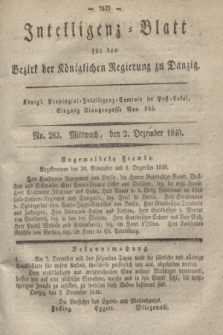 Intelligenz-Blatt für den Bezirk der Königlichen Regierung zu Danzig. 1840, No. 283 (2 Dezember)