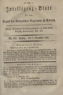 Intelligenz-Blatt für den Bezirk der Königlichen Regierung zu Danzig. 1840, No. 285 (4 Dezember)