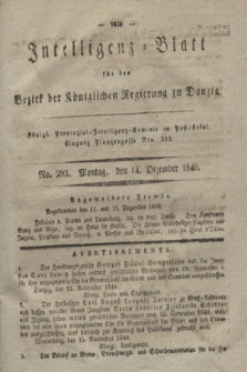 Intelligenz-Blatt für den Bezirk der Königlichen Regierung zu Danzig. 1840, No. 293 (14 Dezember) + dod.