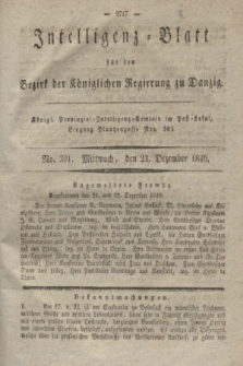 Intelligenz-Blatt für den Bezirk der Königlichen Regierung zu Danzig. 1840, No. 301 (23 Dezember) + dod.