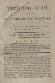 Intelligenz-Blatt für den Bezirk der Königlichen Regierung zu Danzig. 1840, No. 303 (28 Dezember)