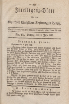 Intelligenz-Blatt für den Bezirk der Königlichen Regierung zu Danzig. 1832, Nro. 153 (3 Juli)