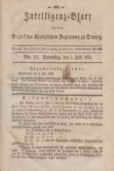 Intelligenz-Blatt für den Bezirk der Königlichen Regierung zu Danzig. 1832, Nro. 155 (5 Juli) + dod.