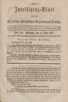 Intelligenz-Blatt für den Bezirk der Königlichen Regierung zu Danzig. 1832, Nro. 160 (11 Juli) + dod.