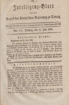 Intelligenz-Blatt für den Bezirk der Königlichen Regierung zu Danzig. 1832, No. 171 (24 Juli) + dod.