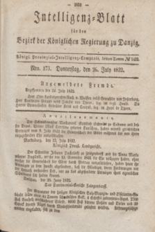 Intelligenz-Blatt für den Bezirk der Königlichen Regierung zu Danzig. 1832, Nro. 173 (26 Juli) + dod.