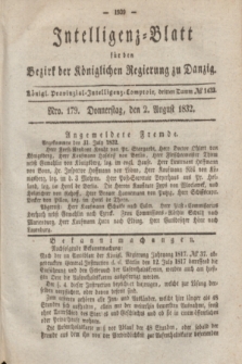 Intelligenz-Blatt für den Bezirk der Königlichen Regierung zu Danzig. 1832, Nro. 179 (2 August) + dod.