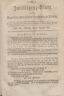Intelligenz-Blatt für den Bezirk der Königlichen Regierung zu Danzig. 1832, No. 182 (6 August) + dod.