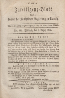 Intelligenz-Blatt für den Bezirk der Königlichen Regierung zu Danzig. 1832, No. 184 (8 August) + dod.