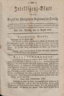 Intelligenz-Blatt für den Bezirk der Königlichen Regierung zu Danzig. 1832, No. 188 (13 August) + dod.