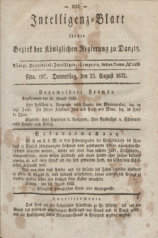 Intelligenz-Blatt für den Bezirk der Königlichen Regierung zu Danzig. 1832, Nro. 197 (23 August) + dod.