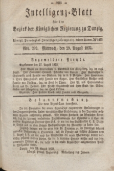Intelligenz-Blatt für den Bezirk der Königlichen Regierung zu Danzig. 1832, Nro. 202 (29 August)