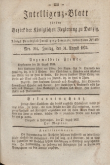 Intelligenz-Blatt für den Bezirk der Königlichen Regierung zu Danzig. 1832, No. 204 (31 August) + dod.