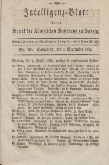 Intelligenz-Blatt für den Bezirk der Königlichen Regierung zu Danzig. 1832, No. 205 (1 September) + dod.