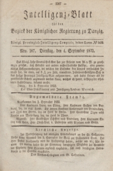 Intelligenz-Blatt für den Bezirk der Königlichen Regierung zu Danzig. 1832, Nro. 207 (4 September)