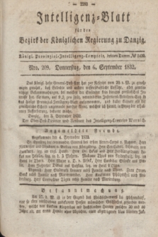 Intelligenz-Blatt für den Bezirk der Königlichen Regierung zu Danzig. 1832, No. 209 (6 September) + dod.