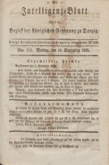 Intelligenz-Blatt für den Bezirk der Königlichen Regierung zu Danzig. 1832, Nro. 212 (10 September) + dod.