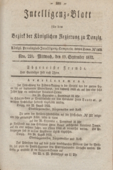 Intelligenz-Blatt für den Bezirk der Königlichen Regierung zu Danzig. 1832, No. 220 (19 September) + dod.