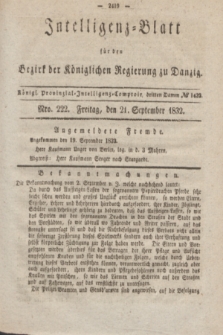 Intelligenz-Blatt für den Bezirk der Königlichen Regierung zu Danzig. 1832, Nro. 222 (21 September) + dod.