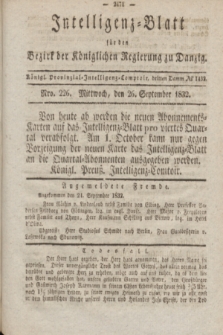 Intelligenz-Blatt für den Bezirk der Königlichen Regierung zu Danzig. 1832, No. 226 (26 September)